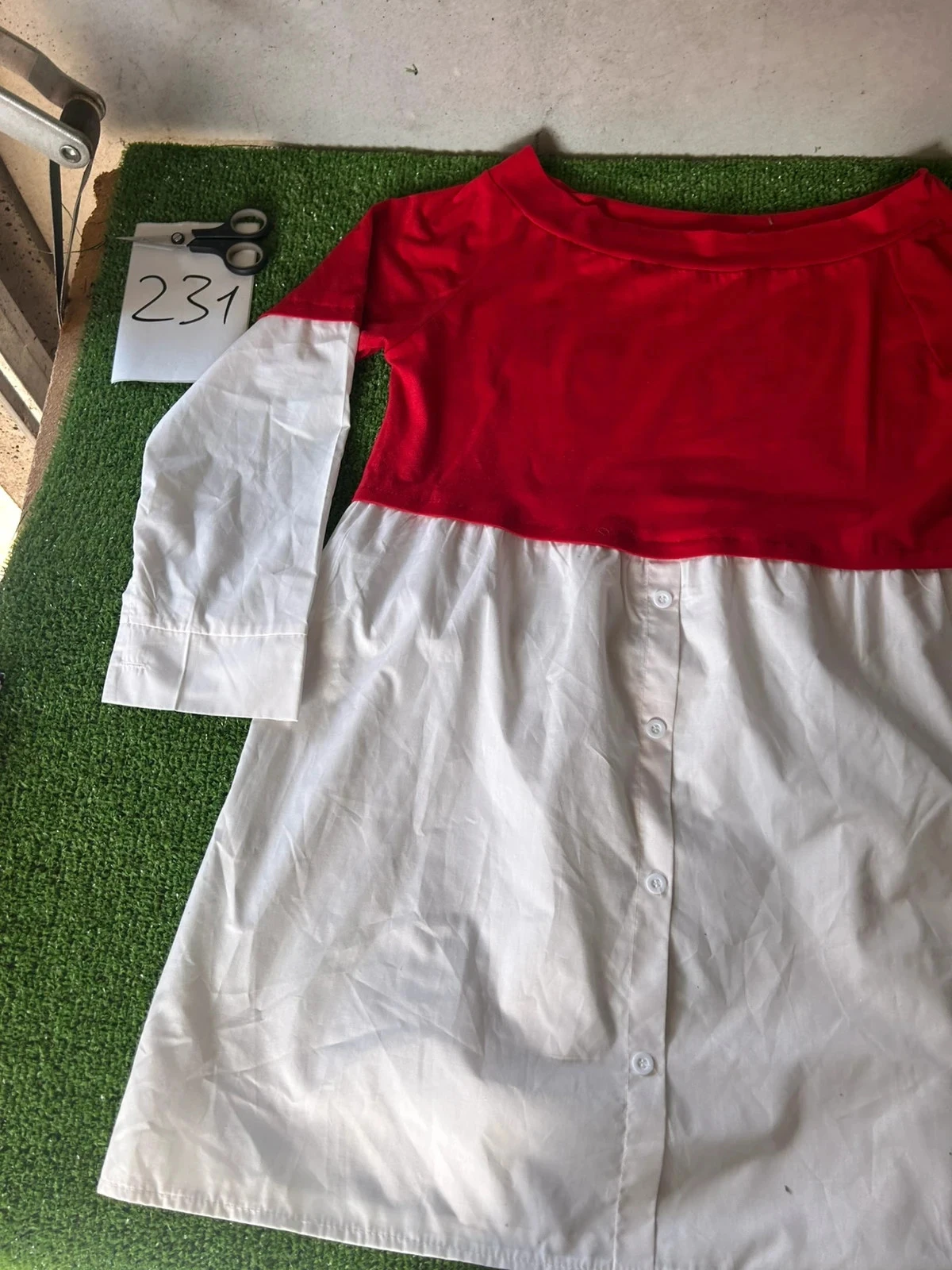 Short casual dress white and red Size M – photo 3